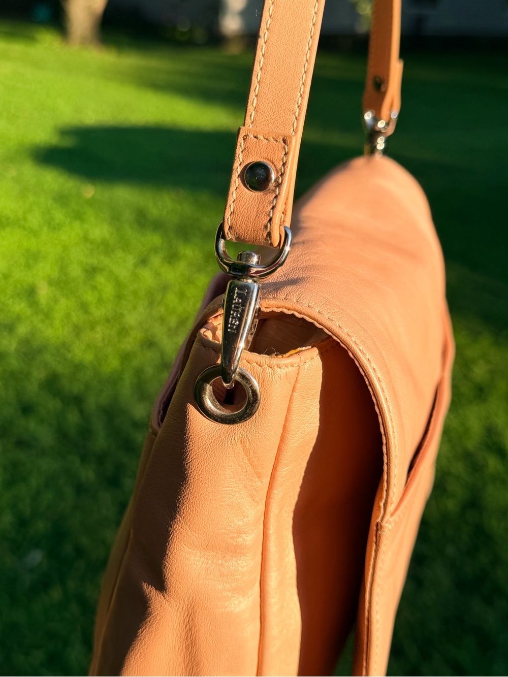 Ralph Lauren Rose Gold Leather Flap Shoulder Bag - Picture 3 of 7
